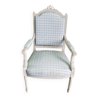 Fauteuil style louis xvi blanc du XlX ème siecle