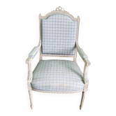 LOUIS XVI STYLE WHITE ARMCHAIR FROM THE 19TH CENTURY REF JE