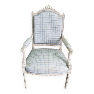 Fauteuil style louis xvi blanc du XlX ème siecle