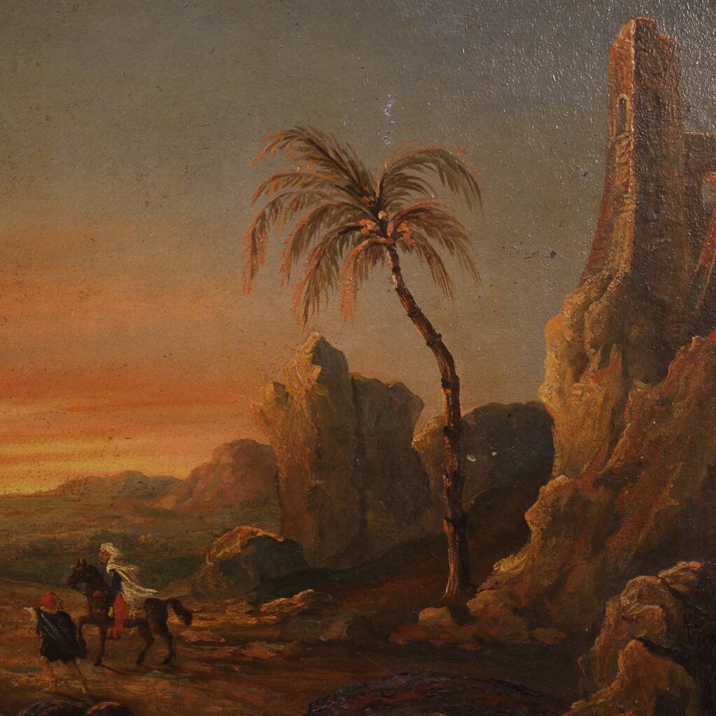 Peinture orientaliste raffinée du XIXe siècle