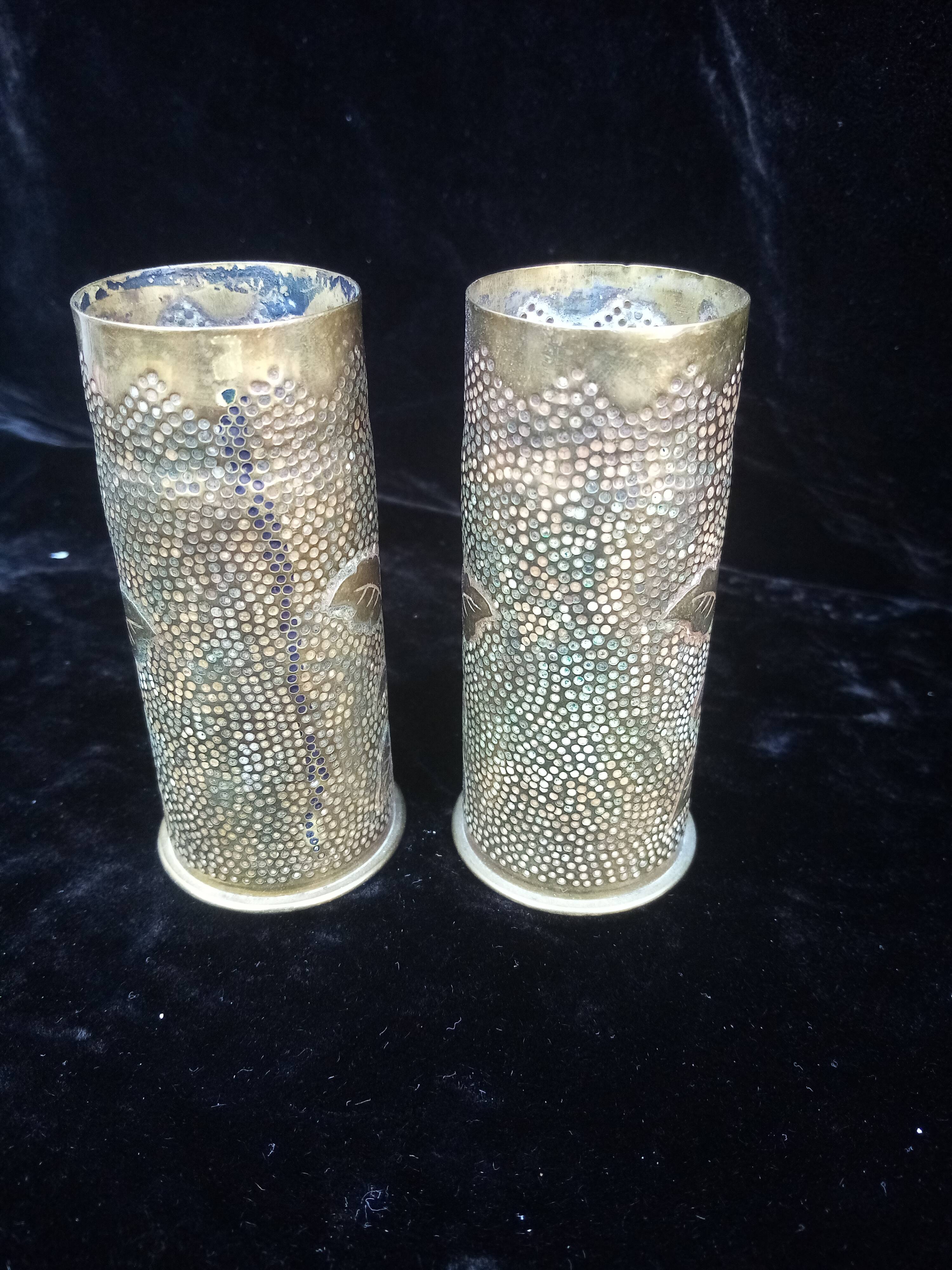 PAIR OF MONOGRAM VASE A L
