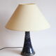 Lampe de table en céramique bleue de Poterie Dubois, Bouffioulx, Belgique années 1950