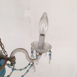 Glass and opaline chandelier