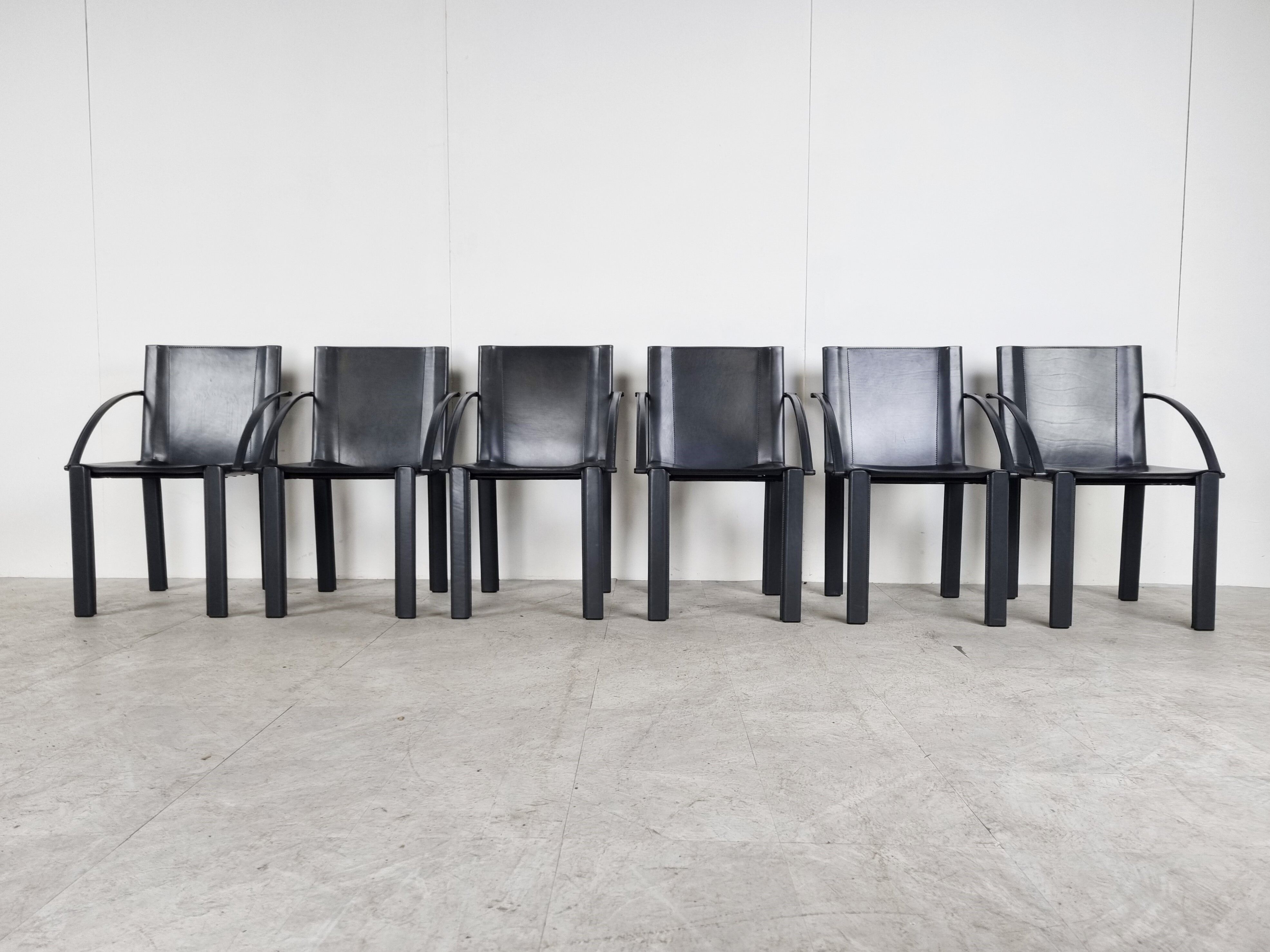 Carlo Bartoli dining chairs for Matteo Grassi, set of 6 - 1980s