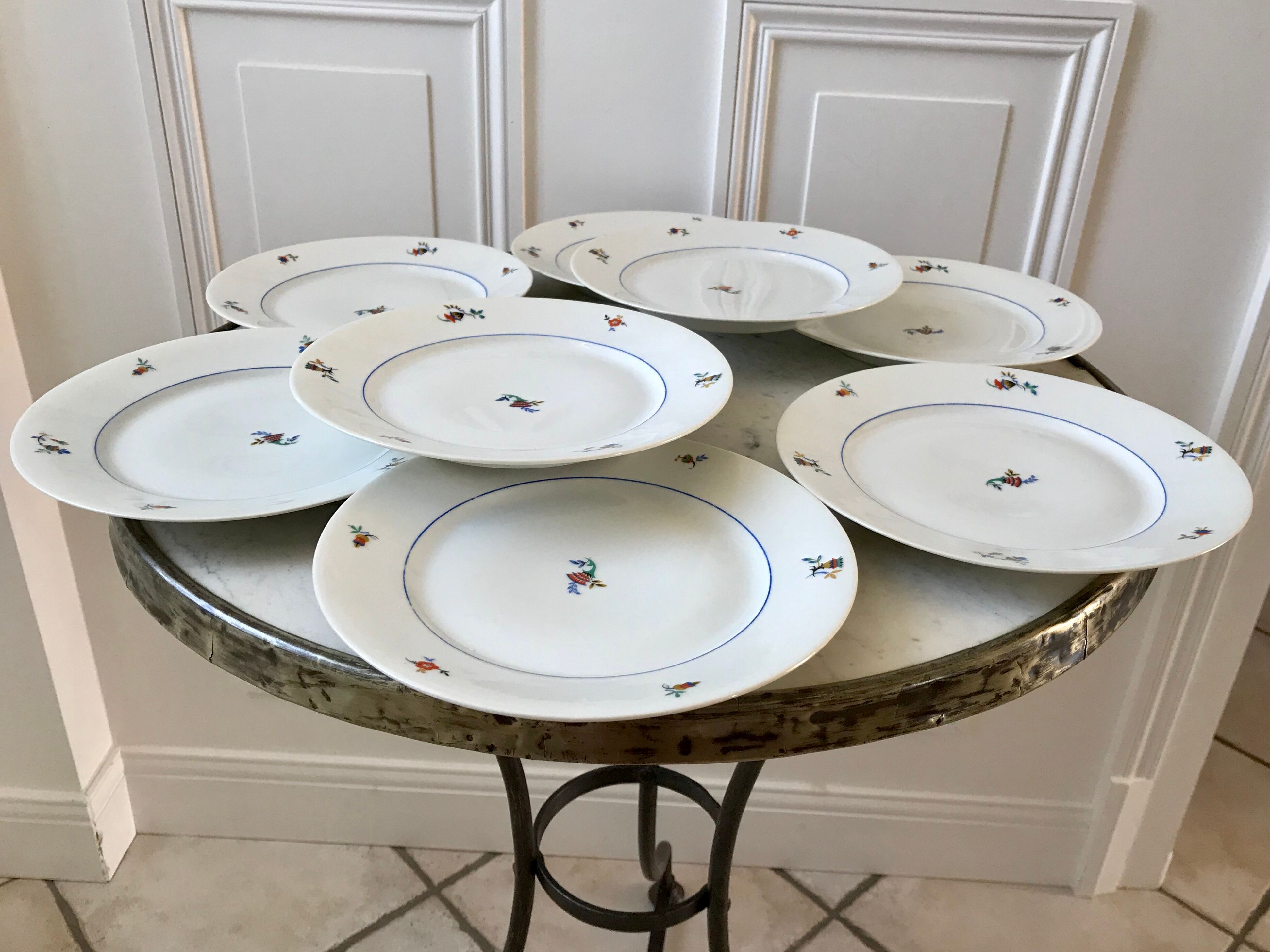 Set of 8 dessert plates Made in France registered model "Czech" years 50-60
