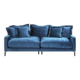 Canapé lullaby 3 places velours bleu pétrole kare design
