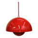 Iconic VP1 cherry red enamel flowerpot lamps designed by Verner Panton - &t