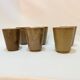 Set of 6 Digouin tumblers in beige brown stoneware