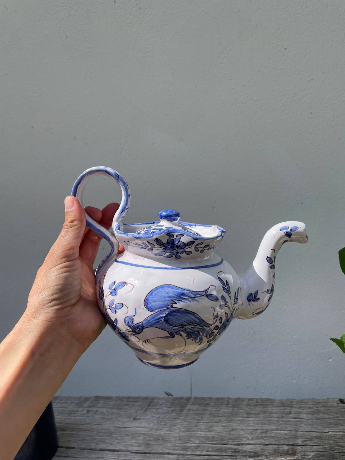 Moustiers blue ceramic teapot