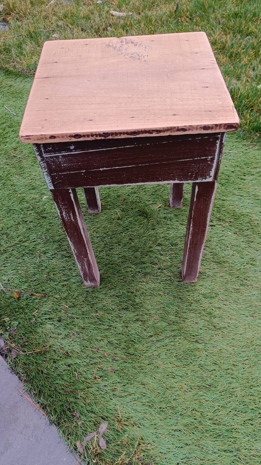 Patinated farmhouse stool