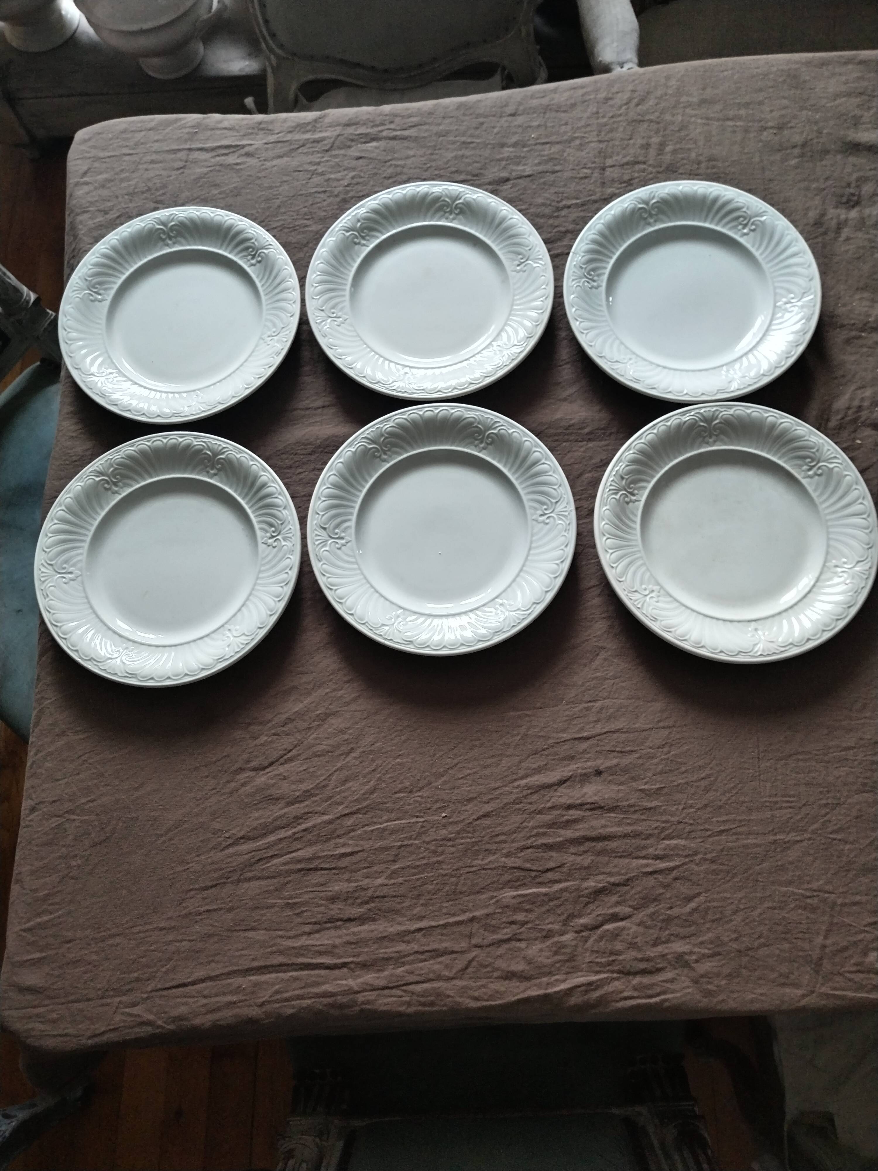 6 Creil and Montereau earthenware dessert plates