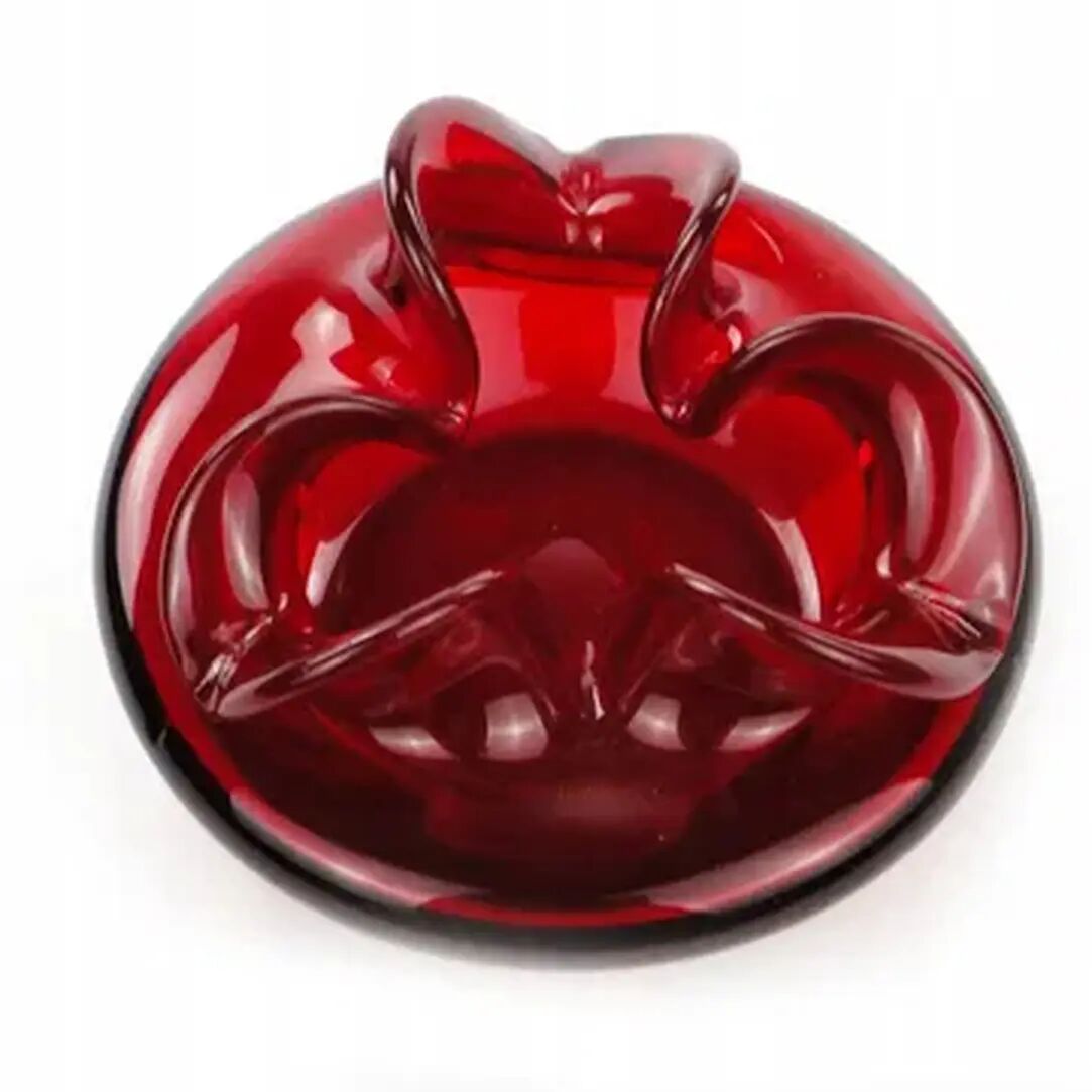 Donkey desk organiser, modernism, red glass, designed by C. Zuber, Poland, 1970s