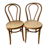 Pair of tanned bistro chairs
