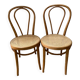 Paire de chaises bistrot cannées