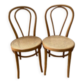 Pair of tanned bistro chairs