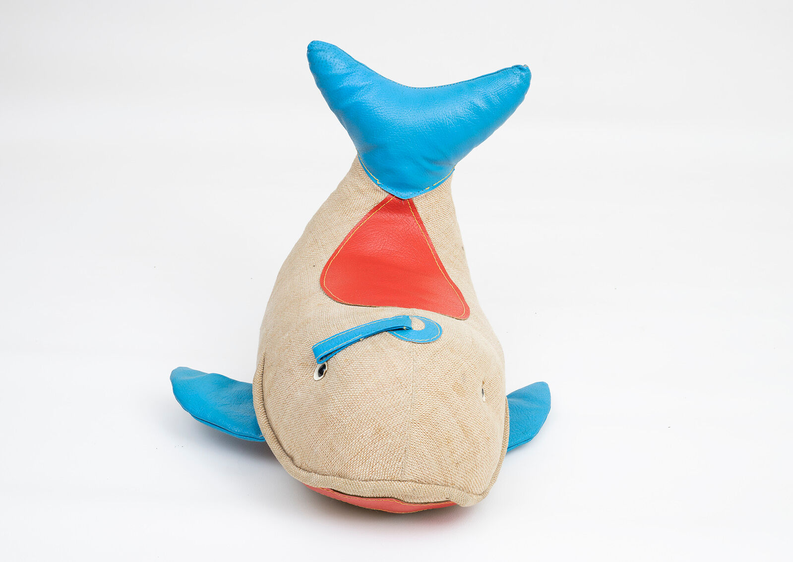 Vintage whale therapeutic toy by Renate Müller for H. Josef Leven, Sonneberg, 1960s