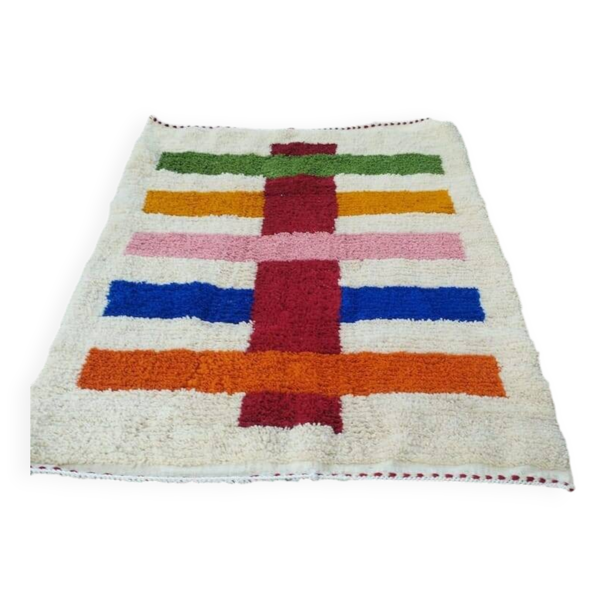 Traditional hand-woven Beni Mrirt rug, size 150 x 250 cm