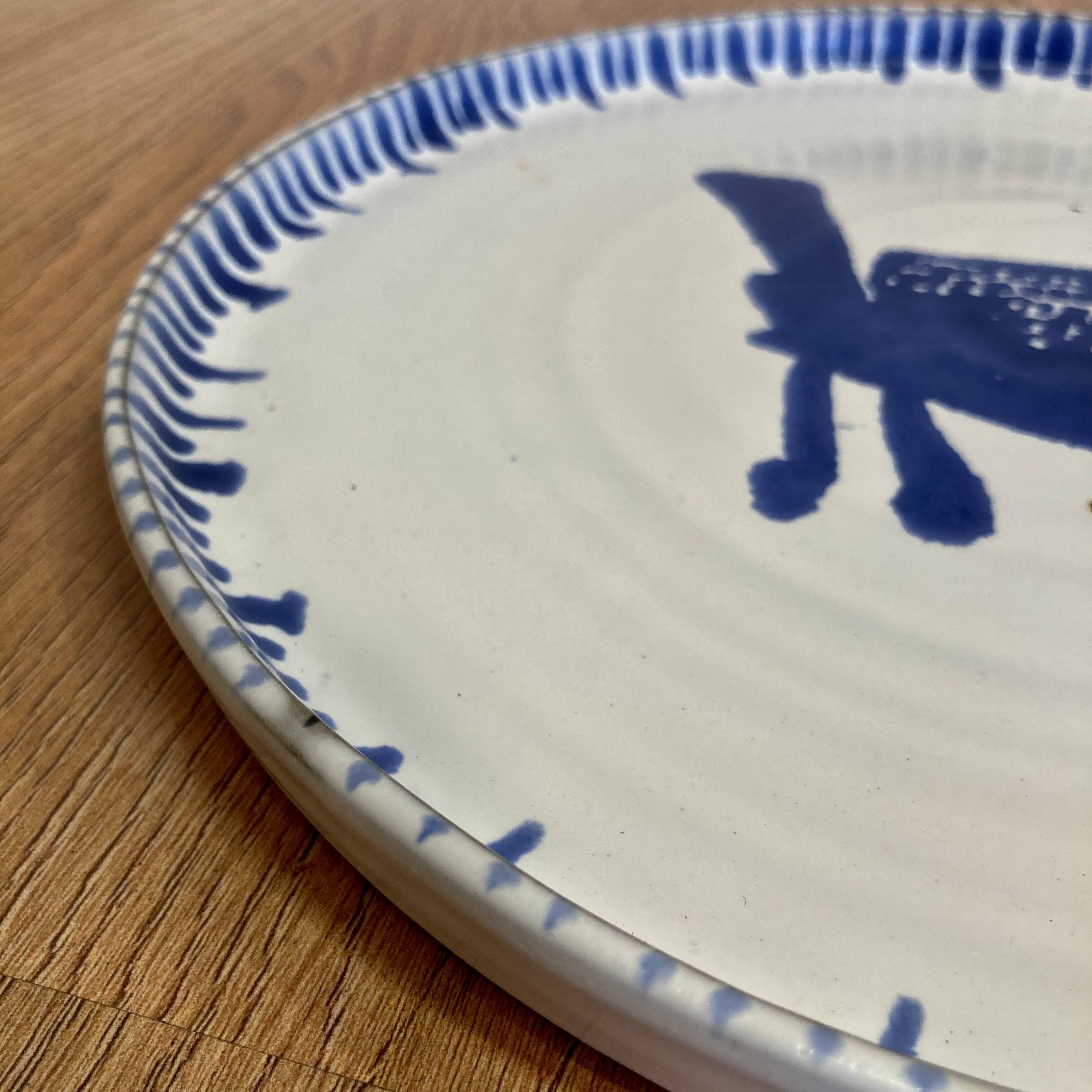 Set of 6 completely handmade plates.