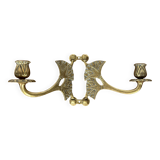 Antique brass wall candle holder – Art Deco double arm wall light