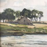 Watercolor signed M.Aubert 1943