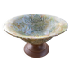 Rare lancel footed bowl in ceramic and wood with jungle decoration, made in italy