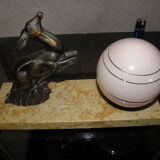 Art Deco marble figurine table lamp