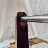 Art Deco wooden hat rack wall shelf with mirror