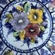Openwork ceramic dish, hand-painted, Alcobach, Portugal, 35 cm diameter