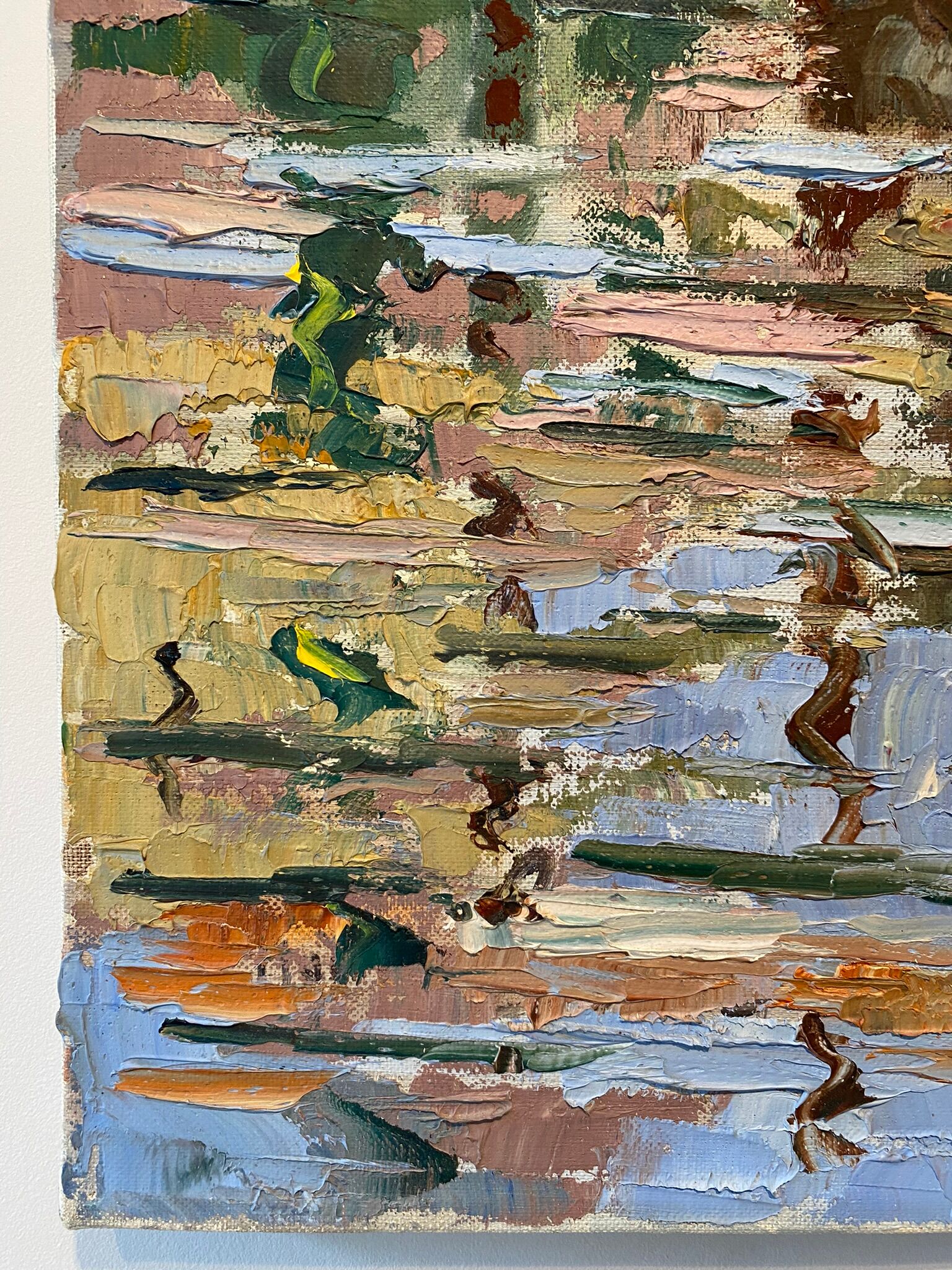 Tableau ancien, péniche à quai, signé Maurice Pannetier, années 70/80