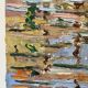 Old painting, barge at the dock, signed Maurice Pannetier, 70s/80s