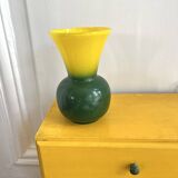 Vintage two-tone green and yellow vase