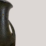 Vase émaillé brun