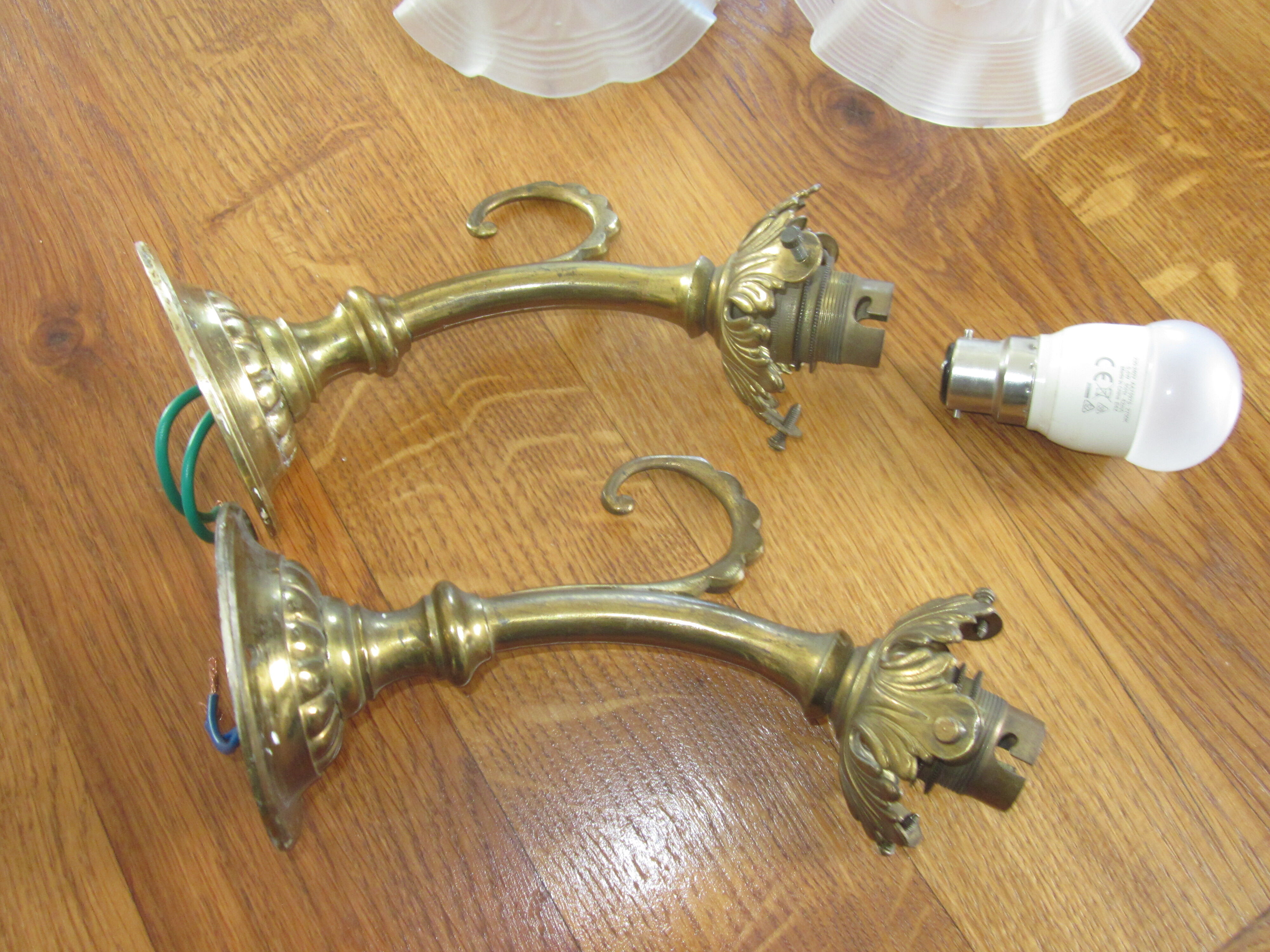 Pair of old bronze sconces