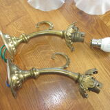 Pair of old bronze sconces