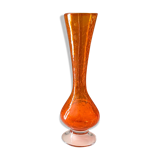 Craquelee Vase orange, Vintage Vase 70's