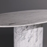 Table à manger ovale en marbre de Carrara