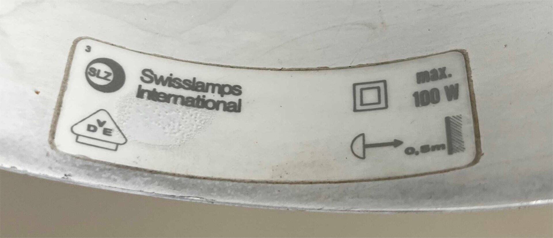 Lampe sur pied minimaliste de l’ère spatiale suisse du milieu du siècle par l'équipe SLZ pour Swisslamps International, années 1960