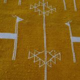 Yellow kilim handmade in pure wool 120x60cm