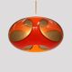 Massive Belgium Space Age UFO Lamp, Orange Mid-Century Modern Lighting
