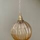 Vintage round amber glass globe pendant light