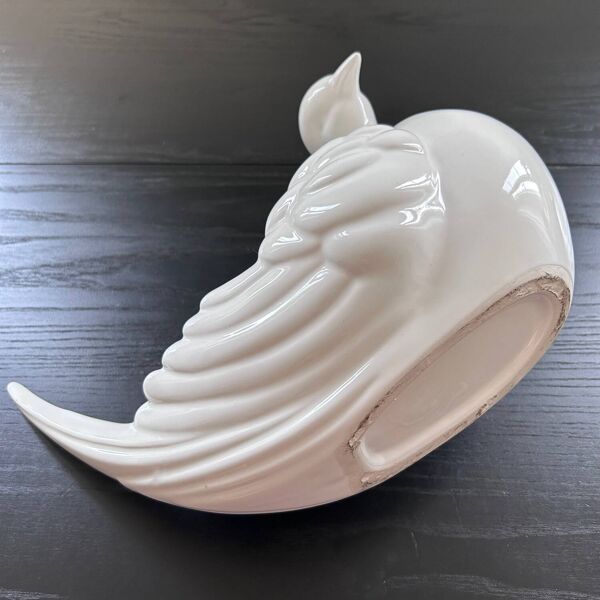 Grand cache pot oiseau blanc