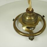 "Rise and fall" pendant light in opaline and porcelain