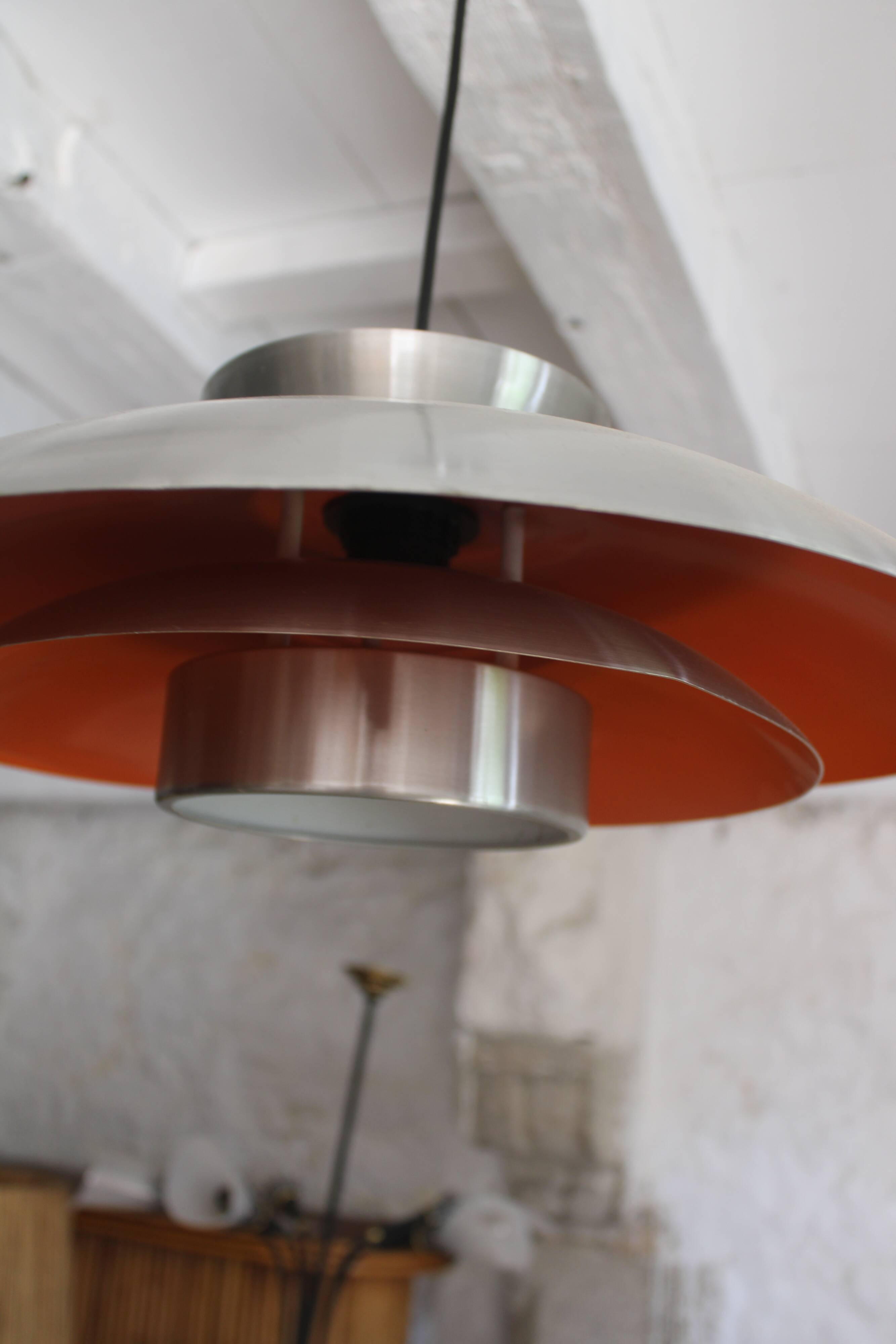 Suspension alu brossé orange
