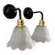 Pair of Art Deco wall lights in glass and ceramic