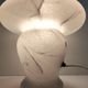 White Murano Glass Table Lamp with a Pink Marble Effect, Italy