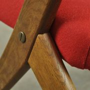 Classic Danish vintage scissor armchair by Arne Hovmand Olsen in OAK, 1960