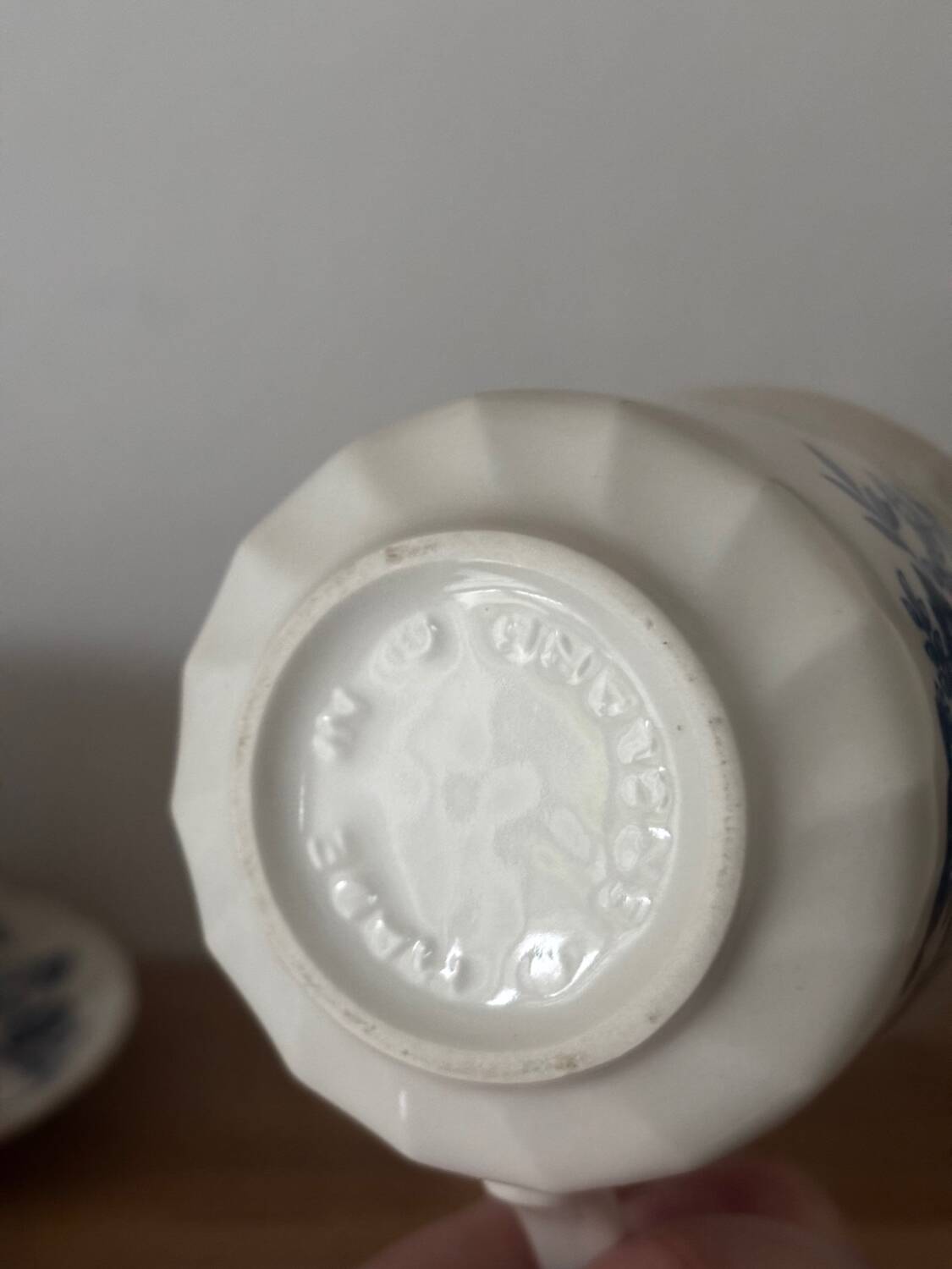 Vintage set of 6 Royal Wessex English blue flower cups and saucers