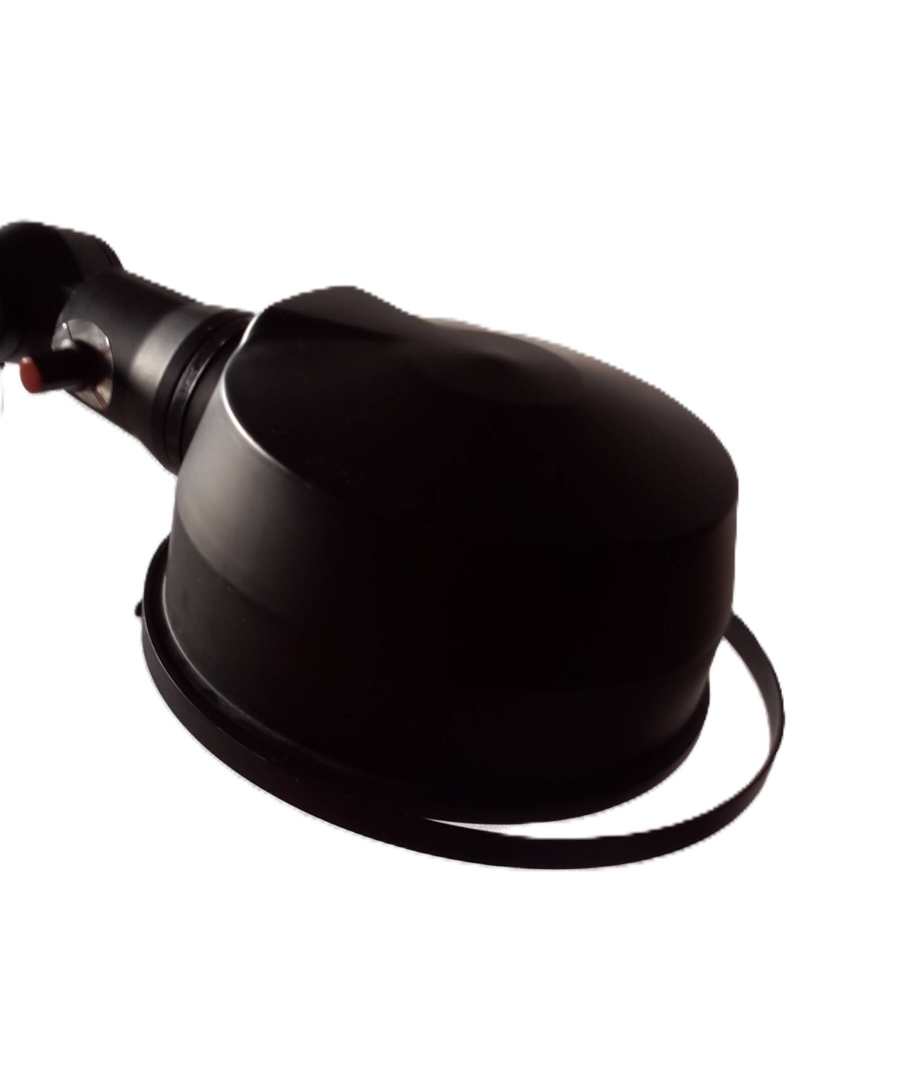 Old black Jieldé workshop lamp with clamp, 2 arms (35 and 50cm) - E27 150W.