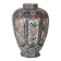 Ancient vase fully decorated with ceramic plants, 20th century.
