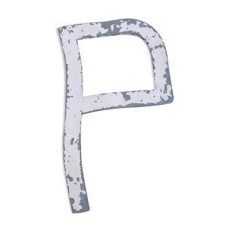 Letter p in galvanized metal
